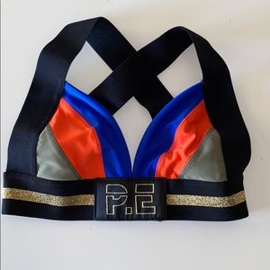 P.E Nation The centre multi crop with gold stripe